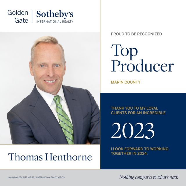 I am honored to again have been selected a Top Producer at Golden Gate Sotheby’s International Realty, and would like to take a moment to thank all my loyal friends, clients and colleagues for your support. I truly love what I do and I couldn’t do it would you! Thank you.

#GGSIR #sothebysrealty #nothingcompares #luxuryrealestate #marincounty
